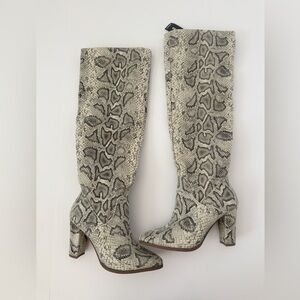Express Snake Print Over the Knee Boots Size 7
